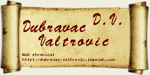 Dubravac Valtrović vizit kartica